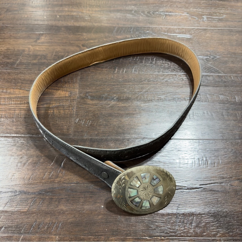 Ferrini Western Leather Iridescent Belt Size 36 Women